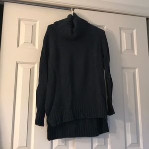 LOFT dark green sweater with cowl neck